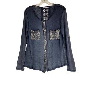 Tempo Paris long sleeved top sequined trim chest 34/36. Length 24’